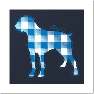 Plaid Boxer Dog Posters and Art